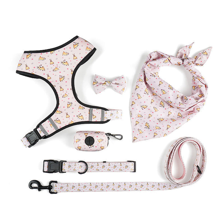 Bow Style Pet Harness Leash Adjustable Control Walking Rope