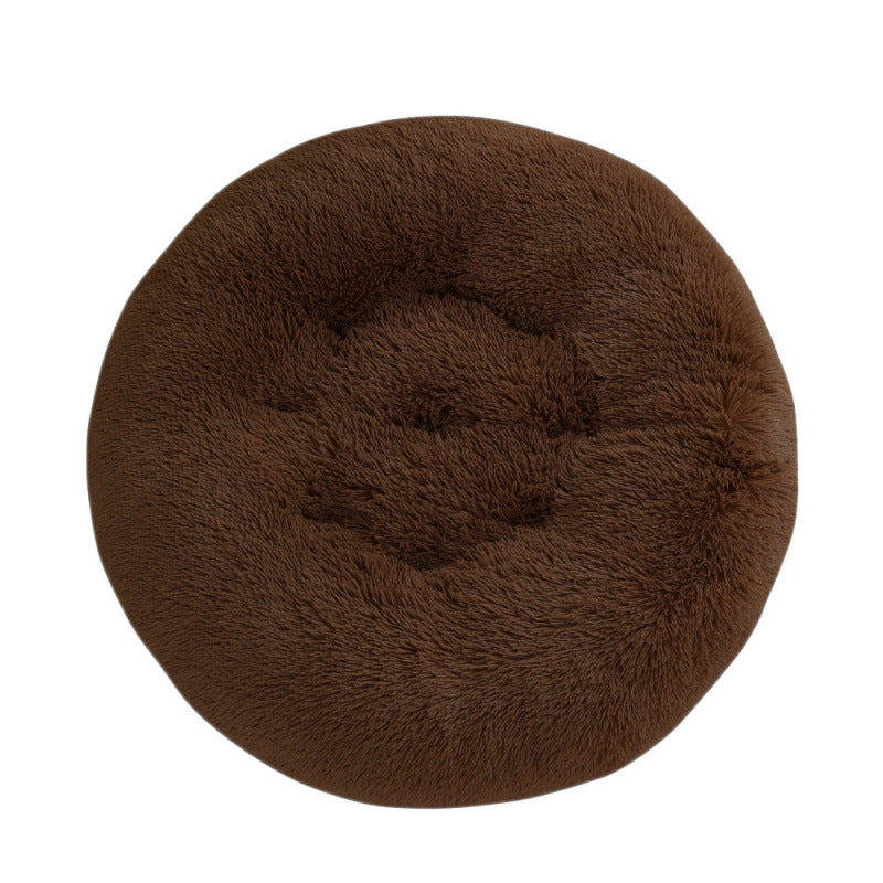 Round Plush Pet Bed Mat Warm Comfortable Sleep Cushion