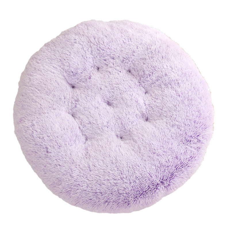 Round Plush Pet Bed Mat Warm Comfortable Sleep Cushion
