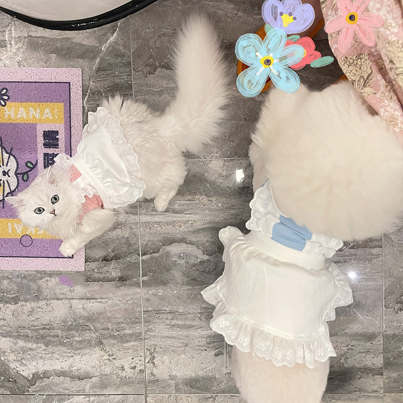 Pet Lace Maid Style Dress Clothing Suit