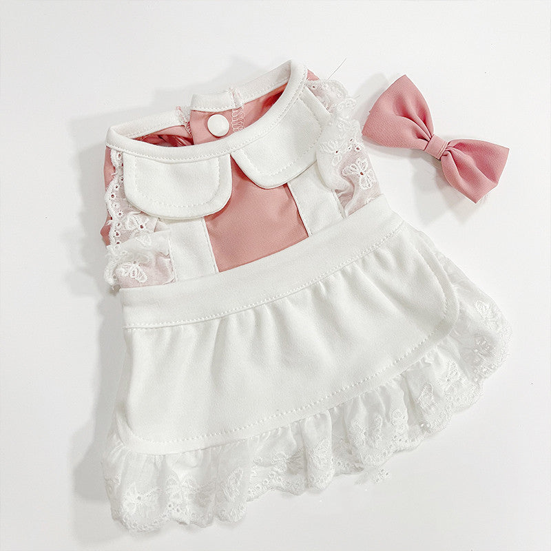 Pet Lace Maid Style Dress Clothing Suit