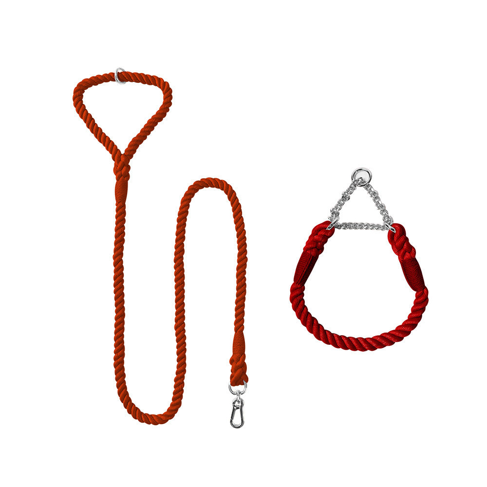 Woven Cotton Pet Collar And Leash Set Walking Tool
