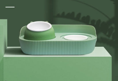 Ceramic Pet Food Bowl With Cervical Spine Support Bow