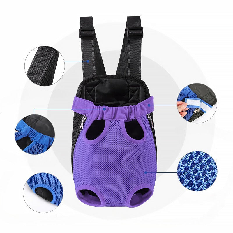 Pet Breathable Adjustable Front Carrier Backpack Portable Travel Bag