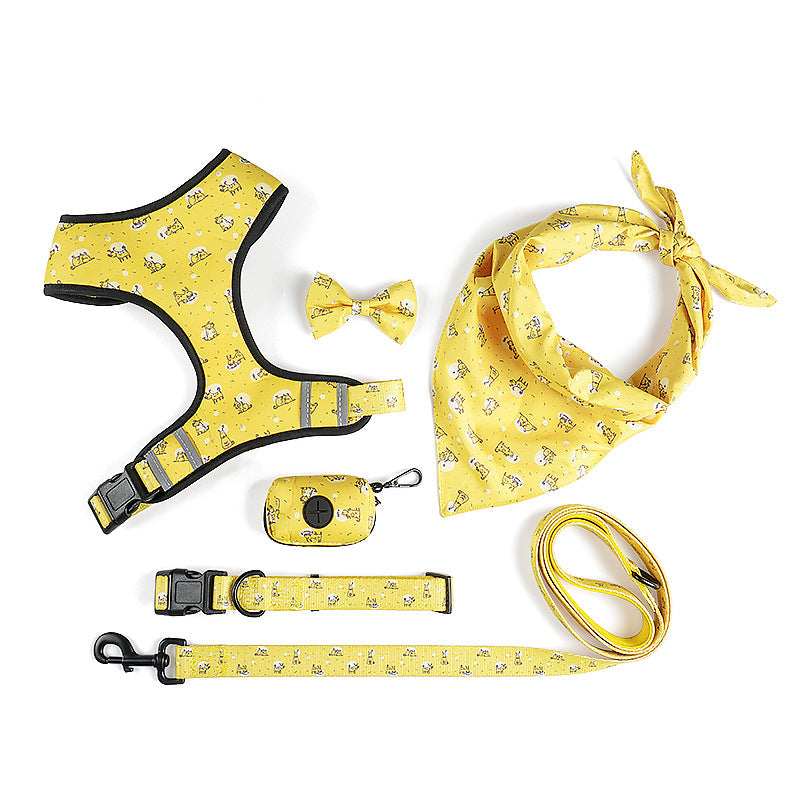 Bow Style Pet Harness Leash Adjustable Control Walking Rope