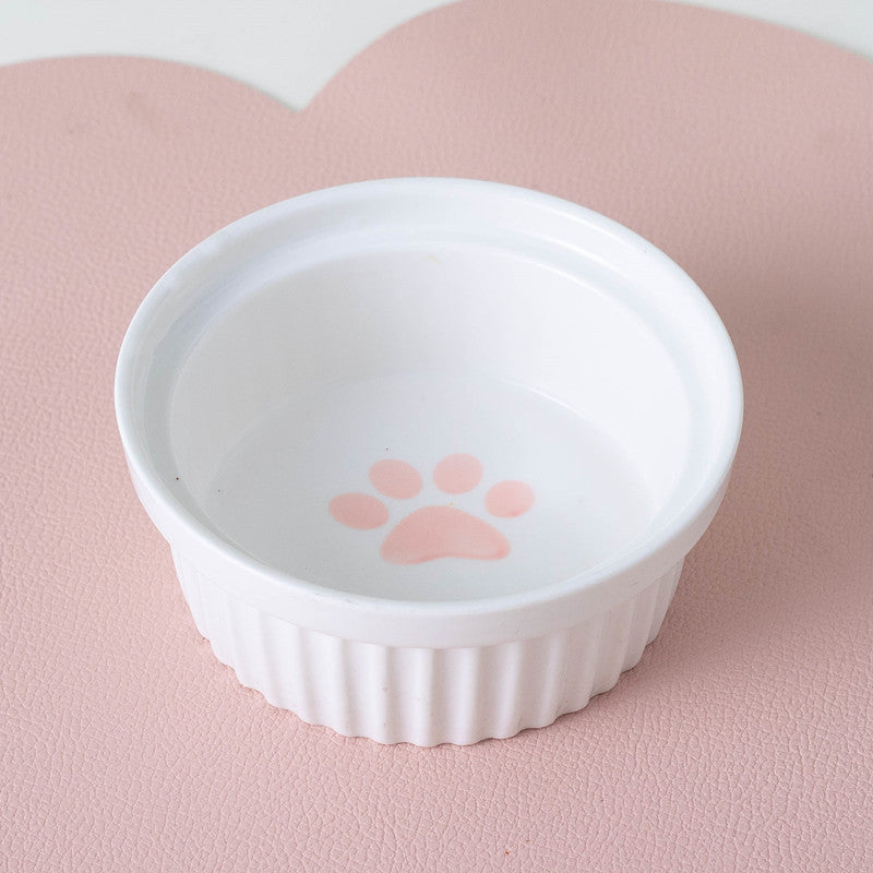 Tall Diagonal Ceramic Double Pet Water And Food Bowl Supplies