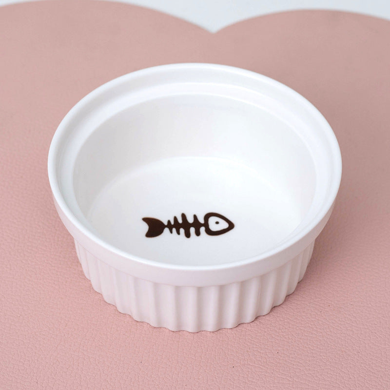 Tall Diagonal Ceramic Double Pet Water And Food Bowl Supplies
