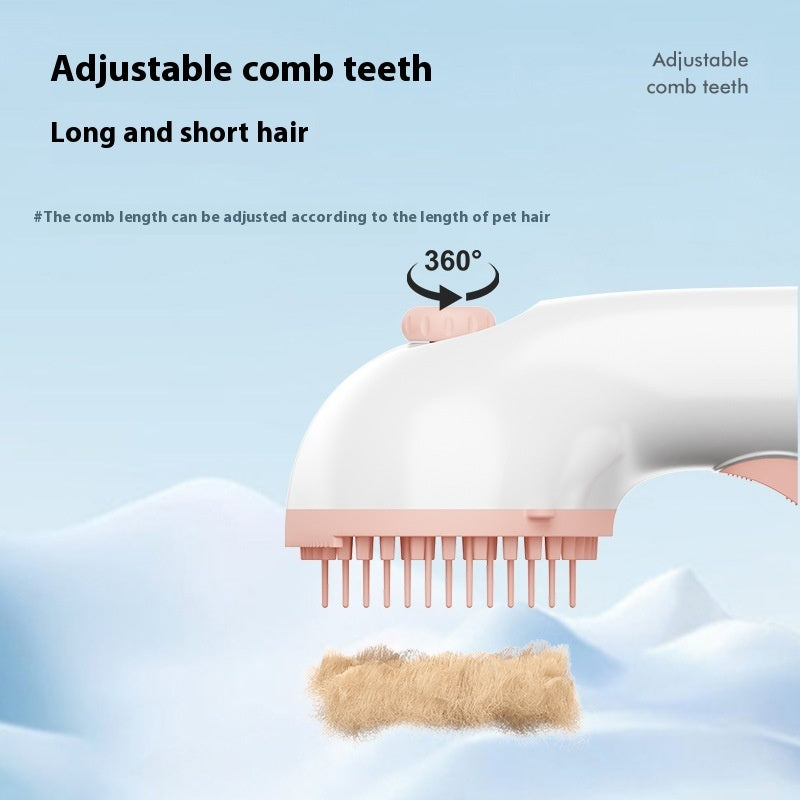 3 In 1 Pet Steam Grooming Brush Adjustable Hair Removal Comb Tool