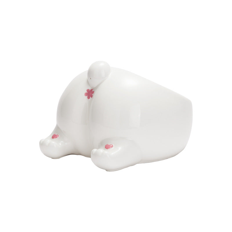 High Foot Ceramic Pet Feeding Bowl Single Mouth Water And Food Holder