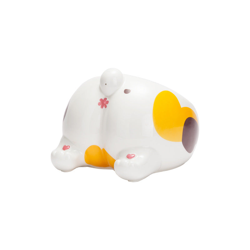High Foot Ceramic Pet Feeding Bowl Single Mouth Water And Food Holder
