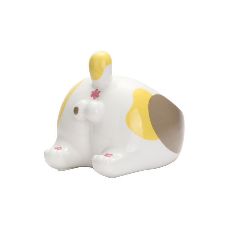 High Foot Ceramic Pet Feeding Bowl Single Mouth Water And Food Holder