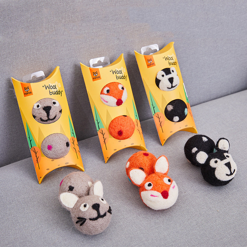 Colorful Felt Pet Stretch Ball Interactive Bell Chew Toy