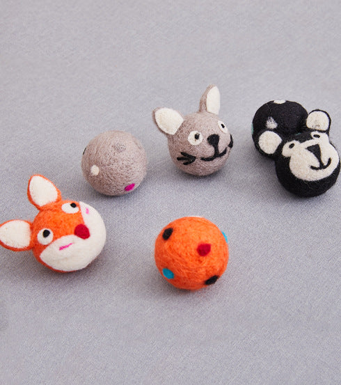 Colorful Felt Pet Stretch Ball Interactive Bell Chew Toy