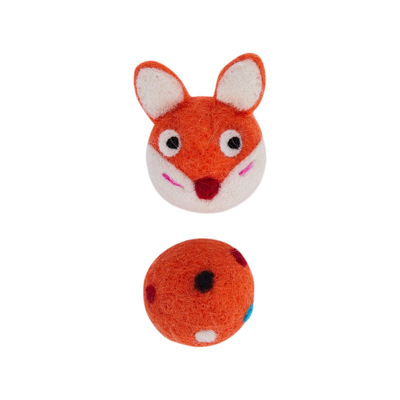 Colorful Felt Pet Stretch Ball Interactive Bell Chew Toy