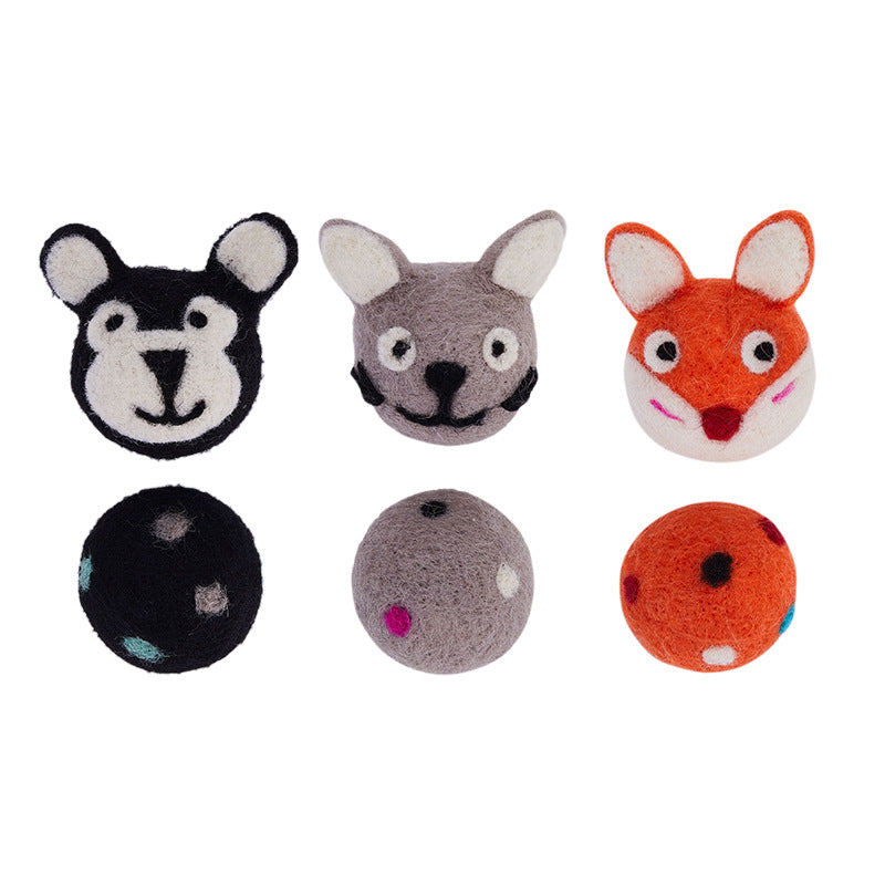 Colorful Felt Pet Stretch Ball Interactive Bell Chew Toy
