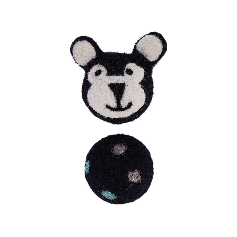 Colorful Felt Pet Stretch Ball Interactive Bell Chew Toy