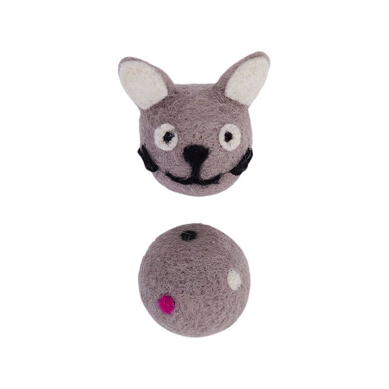 Colorful Felt Pet Stretch Ball Interactive Bell Chew Toy