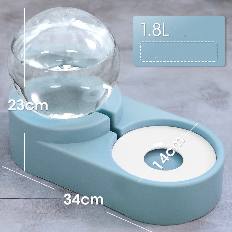 Automatic Pet Water Fountain And Food Feeder 1.8L Container