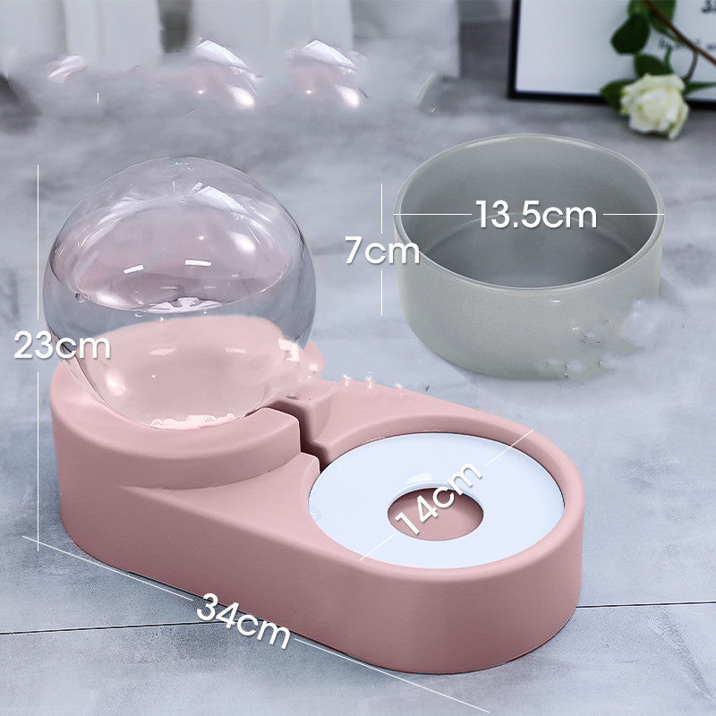 Automatic Pet Water Fountain And Food Feeder 1.8L Container