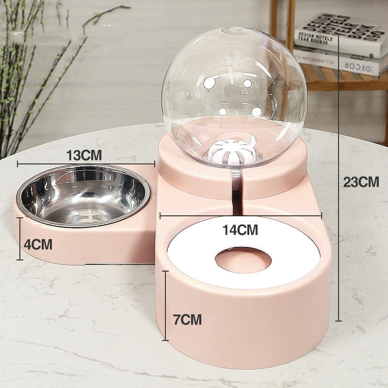 Automatic Pet Water Fountain And Food Feeder 1.8L Container