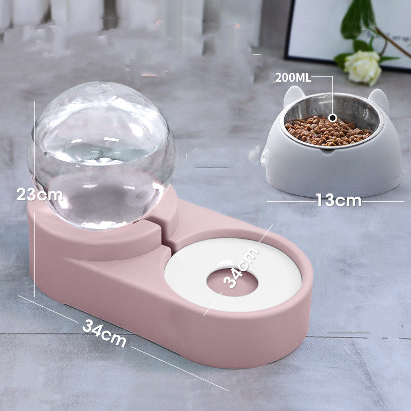 Automatic Pet Water Fountain And Food Feeder 1.8L Container