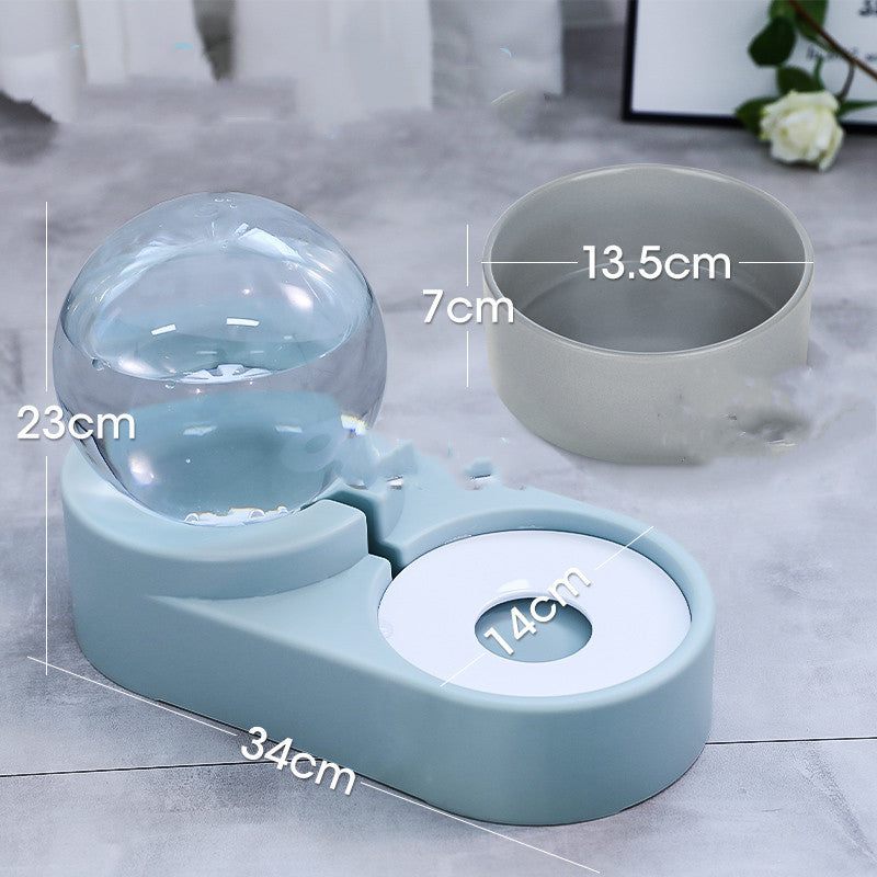 Automatic Pet Water Fountain And Food Feeder 1.8L Container