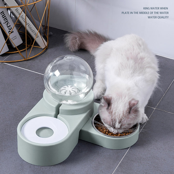 Automatic Pet Water Fountain And Food Feeder 1.8L Container