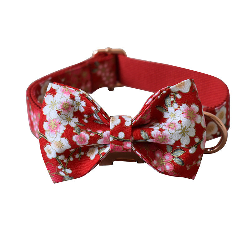 Pet Floral Collar And Leash Set Female Walking Tool