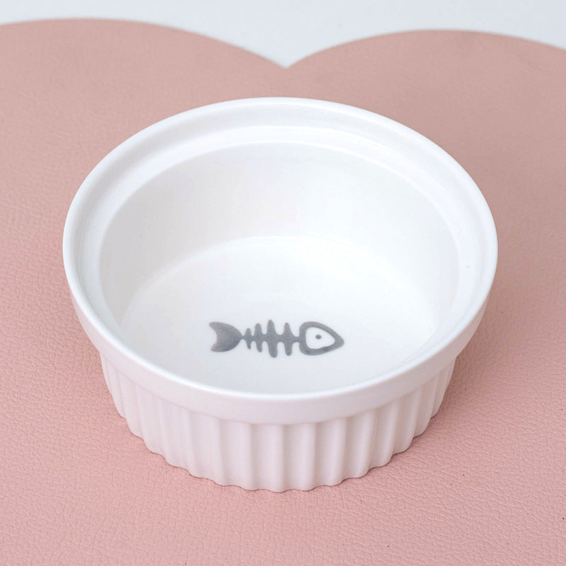Tall Diagonal Ceramic Double Pet Water And Food Bowl Supplies