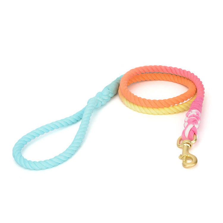 Gradient Rainbow Pet Traction Leash Colorful Walking Tool