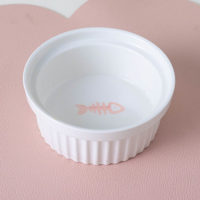 Tall Diagonal Ceramic Double Pet Water And Food Bowl Supplies