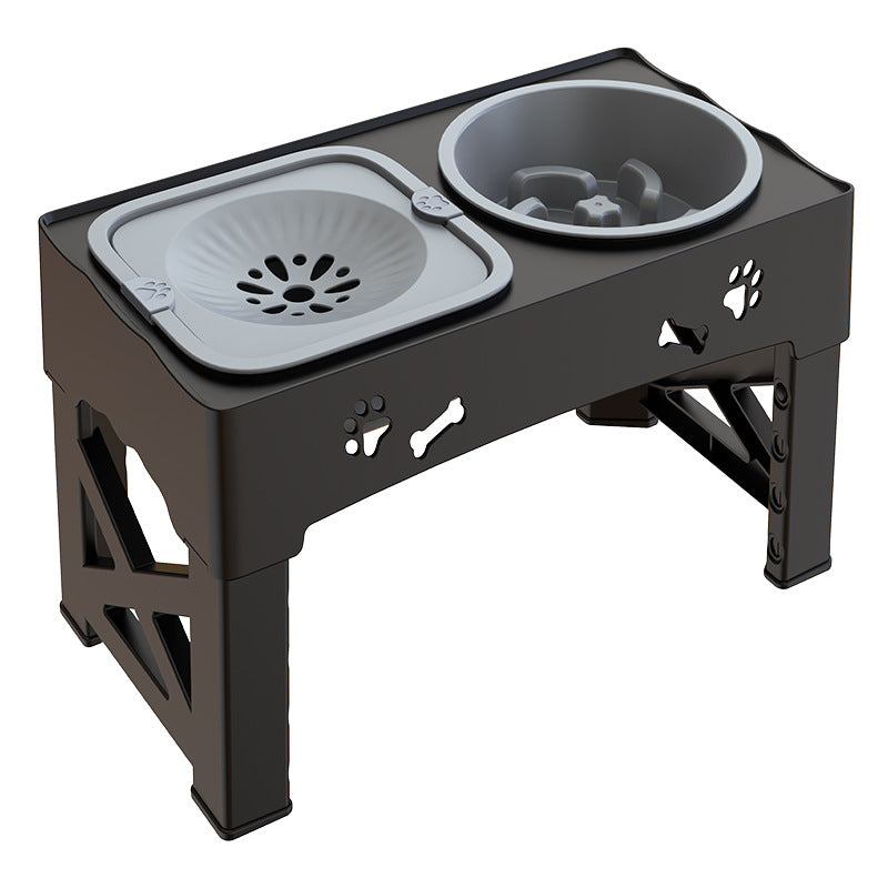 Pet Stainless Steel Double Bowl Feeder Stand Suit