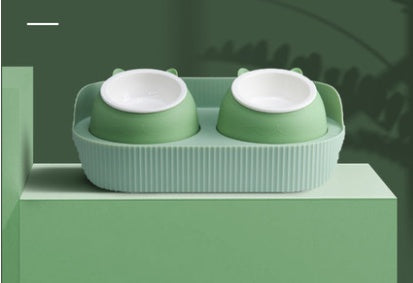 Ceramic Pet Food Bowl With Cervical Spine Support Bow