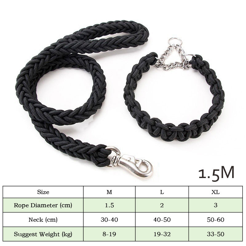 Heavy Duty Nylon Braided Pet Collar And Leash Training Set