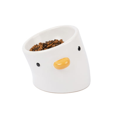 Slanted Ceramic Tall Pet Water Bowl