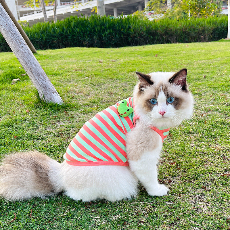 Pet Striped Vest Style Clothing Suit