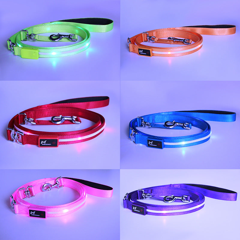 LED USB Charging Luminous Pet Leash Creative Durable Walking Rope