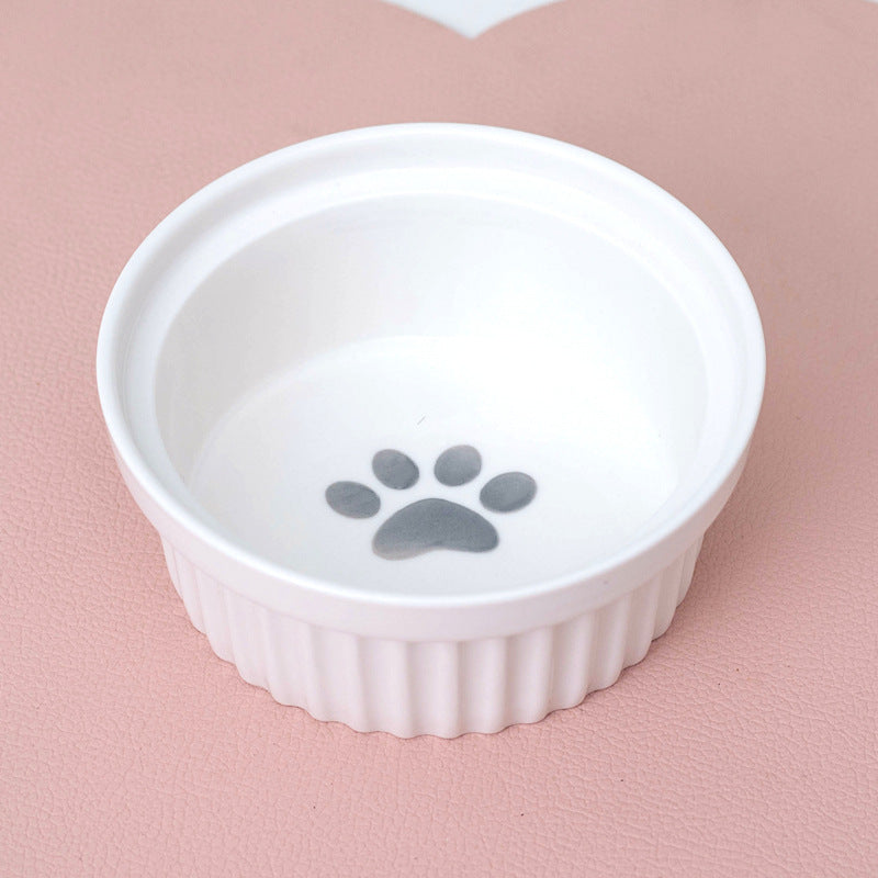 Tall Diagonal Ceramic Double Pet Water And Food Bowl Supplies