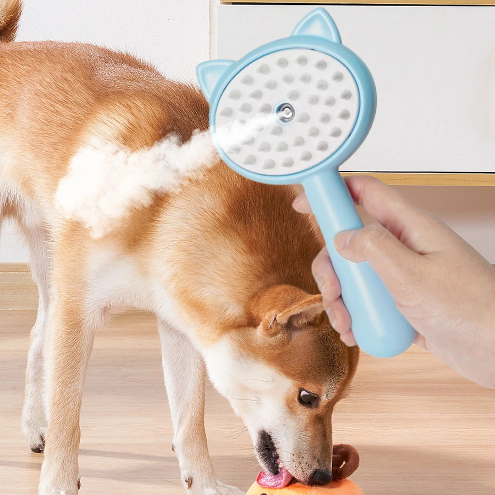 Rechargeable Mist Pet Grooming Self Cleaning Slicker Brush Tool