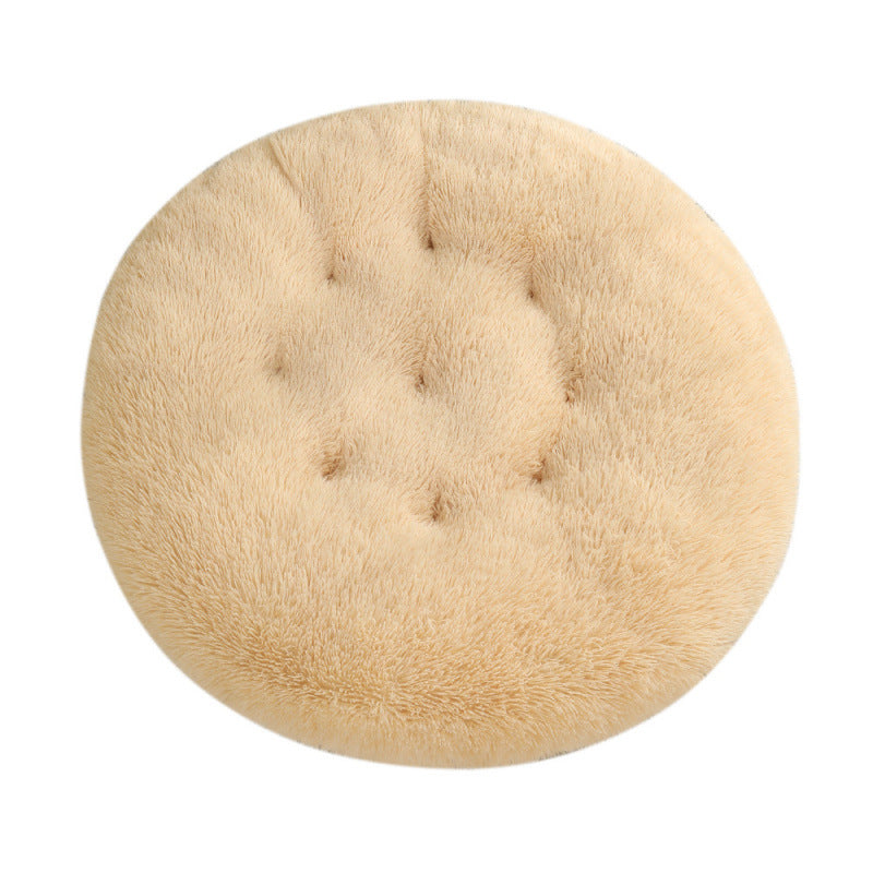 Round Plush Pet Bed Mat Warm Comfortable Sleep Cushion