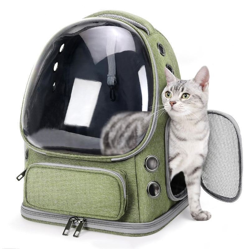 Portable Pet Backpack Transparent Space Capsule Travel Carrier Bag
