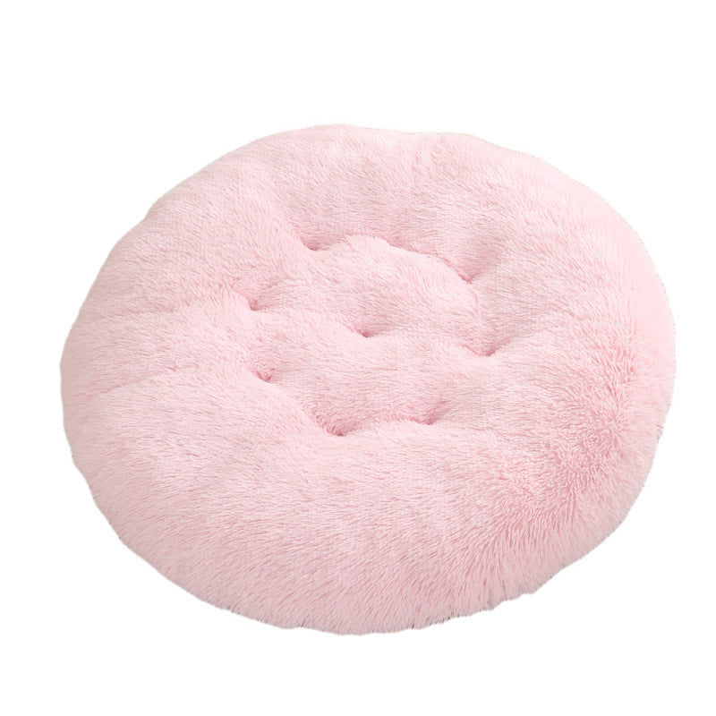 Round Plush Pet Bed Mat Warm Comfortable Sleep Cushion