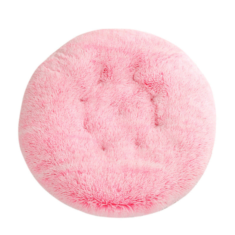 Round Plush Pet Bed Mat Warm Comfortable Sleep Cushion