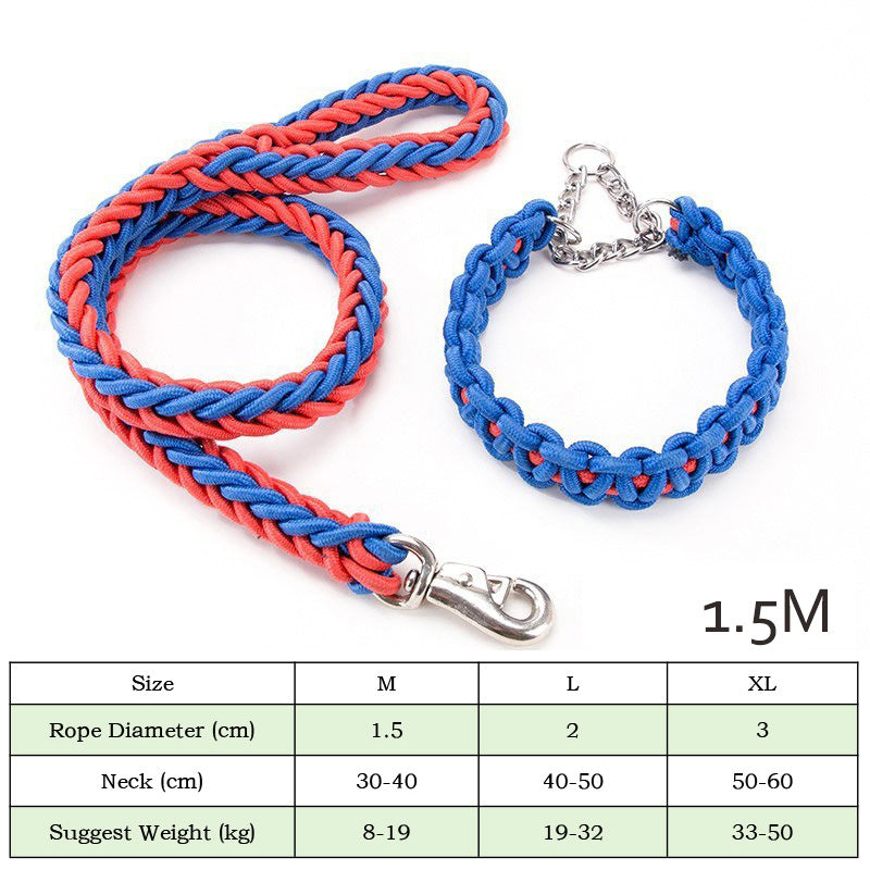 Heavy Duty Nylon Braided Pet Collar And Leash Training Set