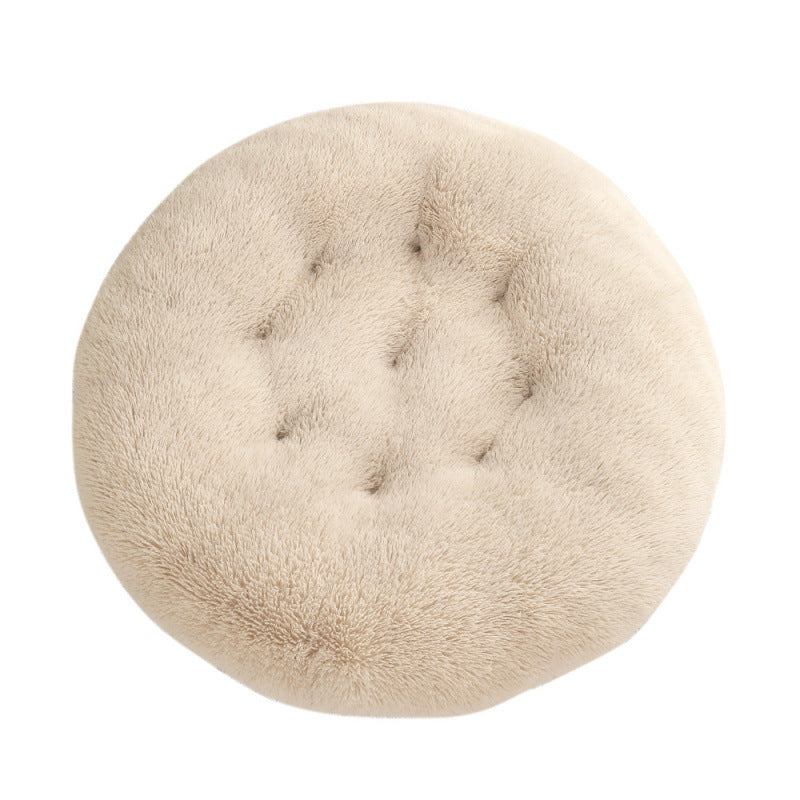 Round Plush Pet Bed Mat Warm Comfortable Sleep Cushion