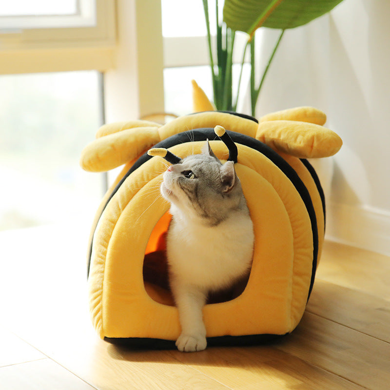 Semi Enclosed Warm Pet Nest Bed For Deep Sleep Comfort