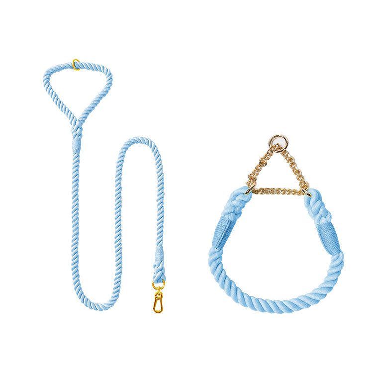 Woven Cotton Pet Collar And Leash Set Walking Tool