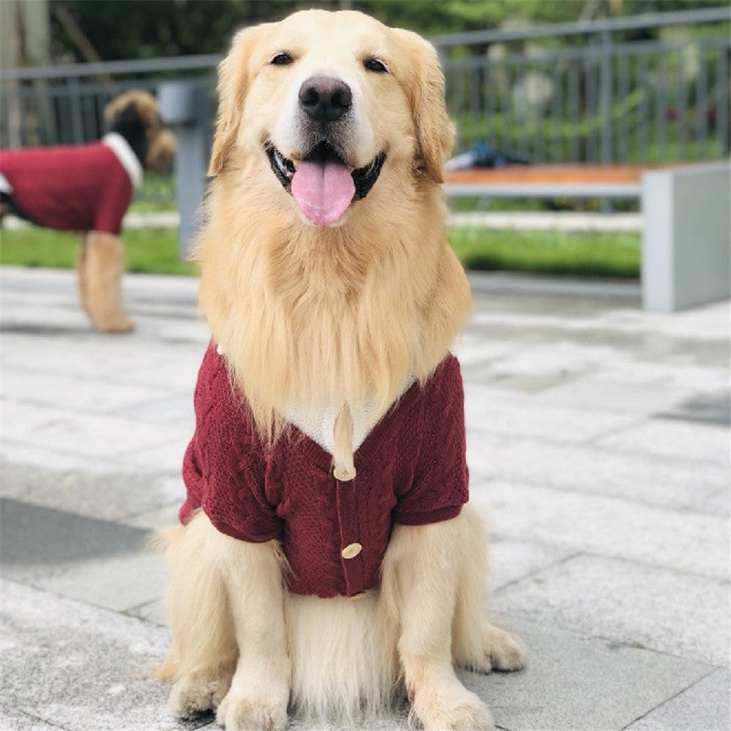Fake Two Piece Pet Cardigan Large Clothing Sweater