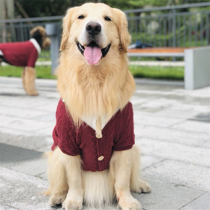 Fake Two Piece Pet Cardigan Large Clothing Sweater