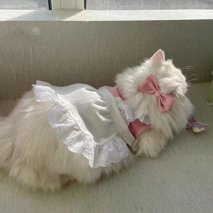 Pet Lace Maid Style Dress Clothing Suit